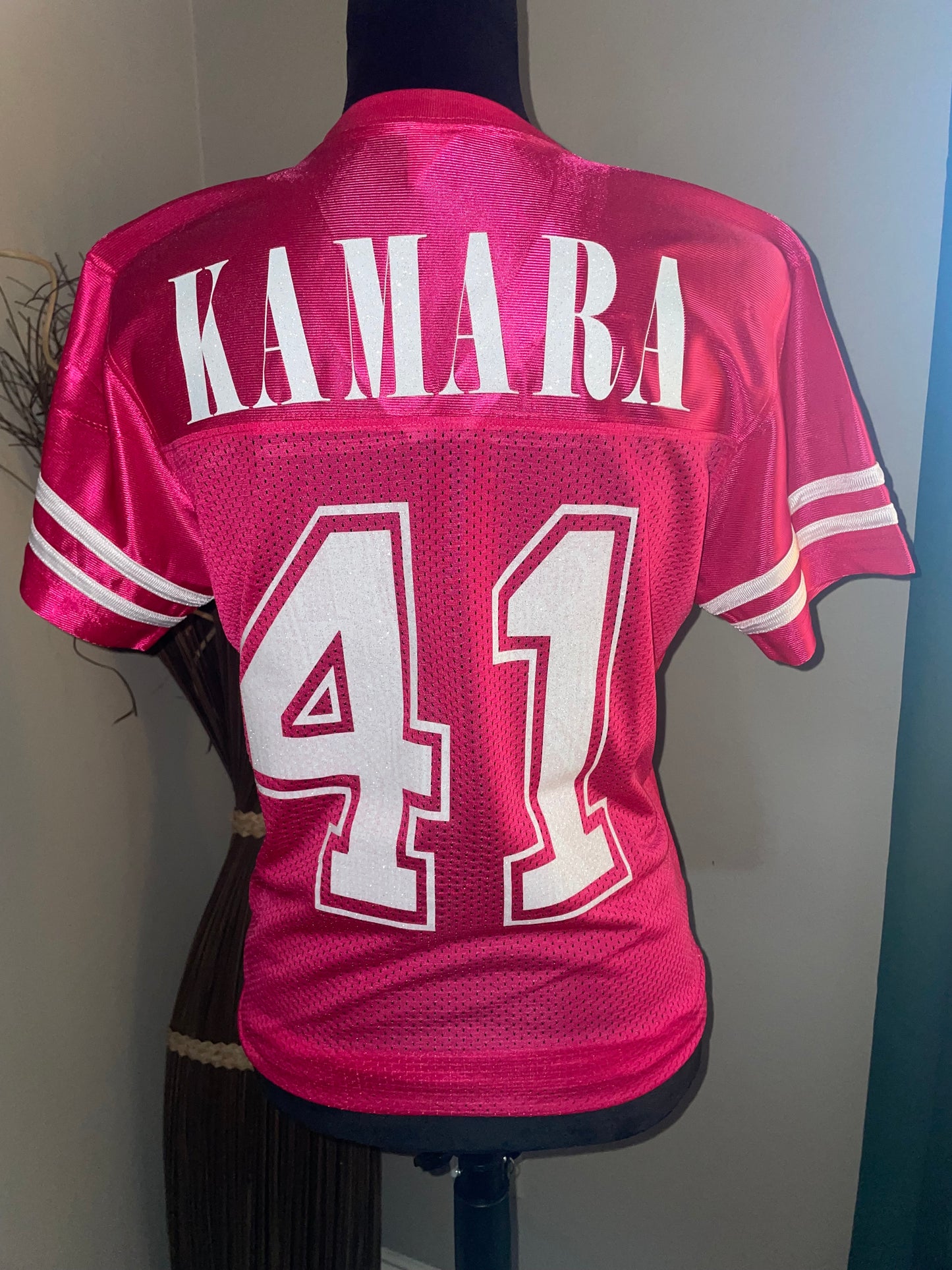 Pink Jersey Supporting Breast Cancer Awareness