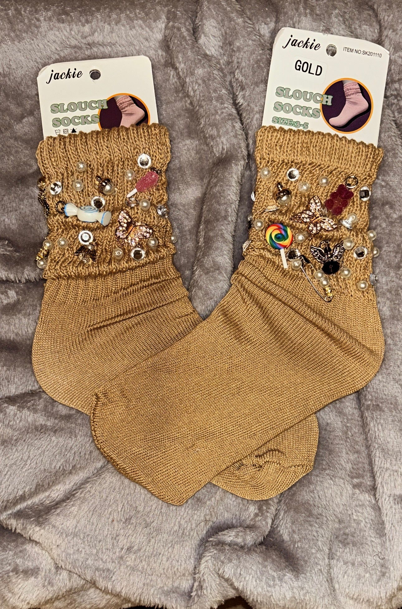 Letter Slouch Charm Socks Kids