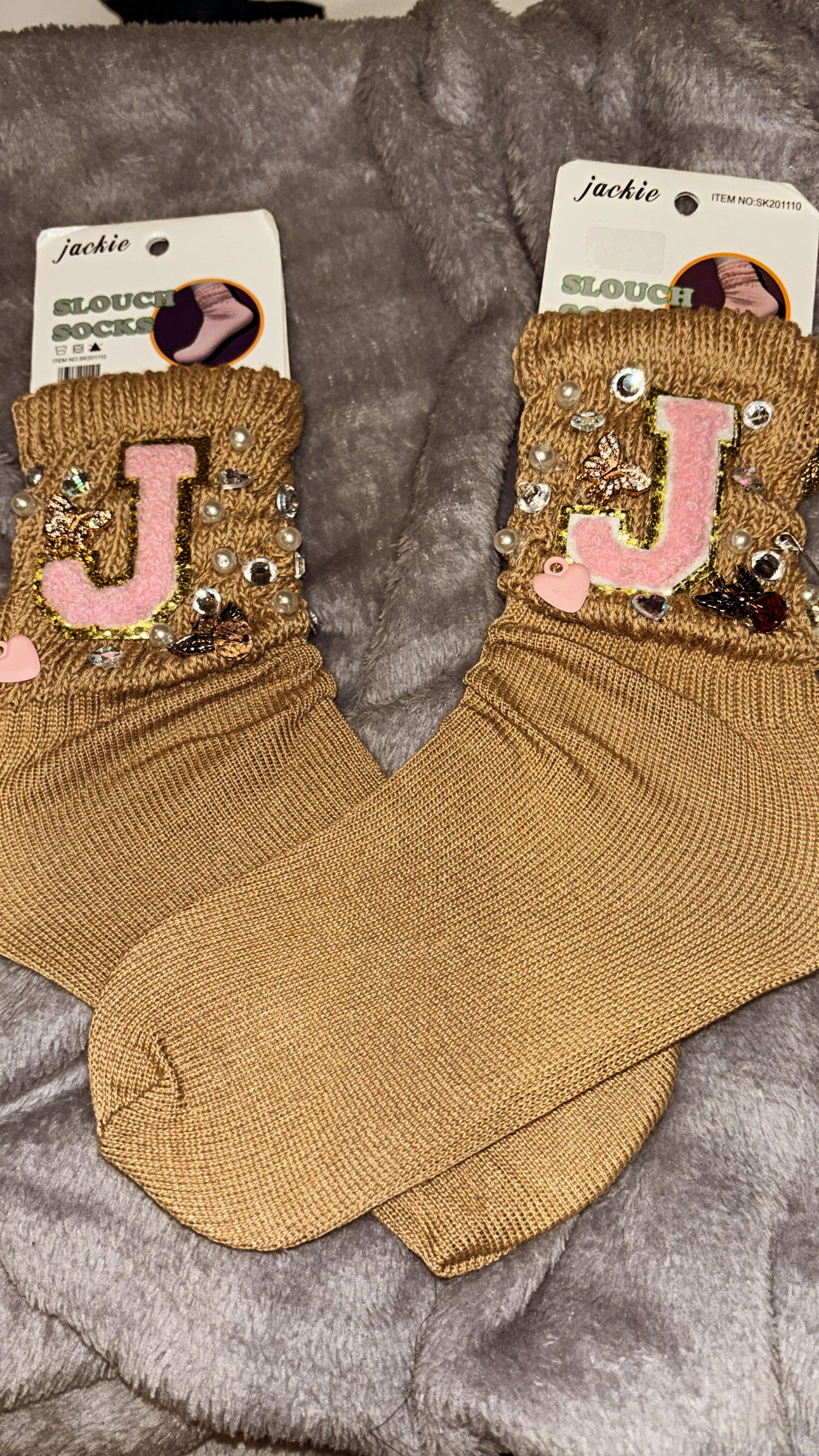 Letter Slouch Charm Socks Kids