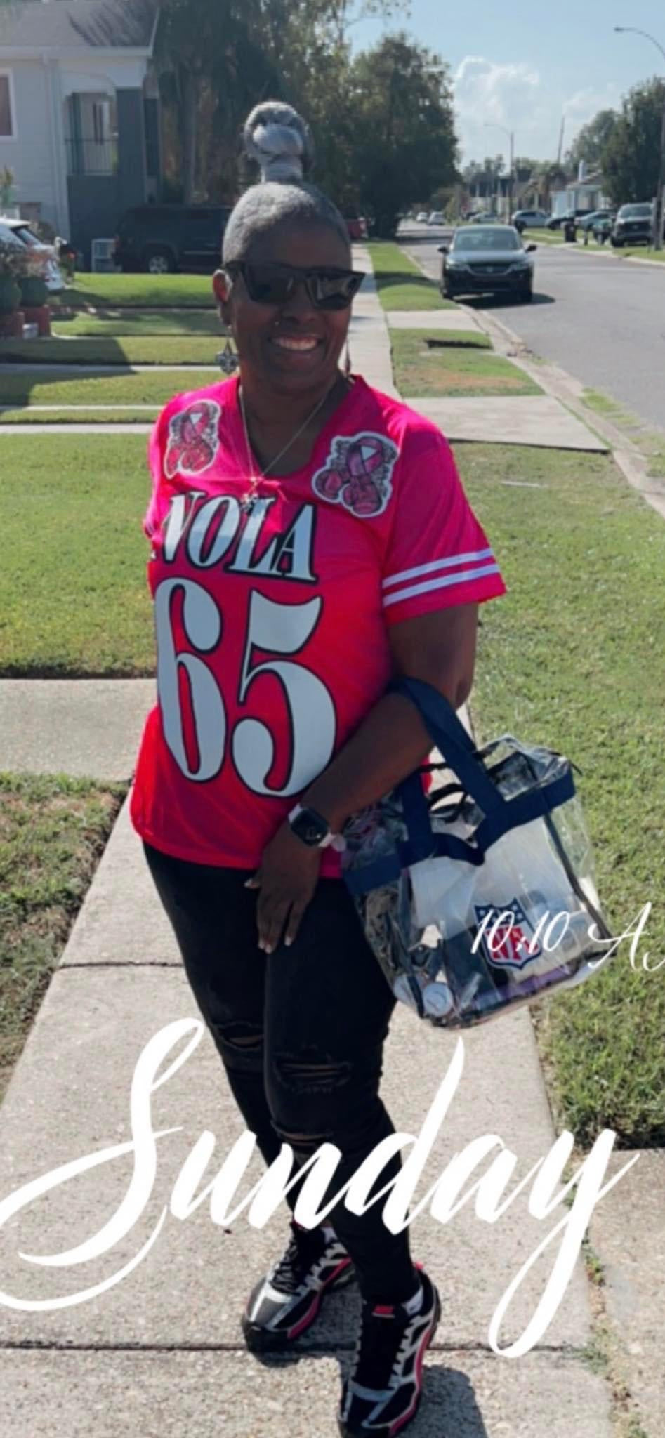 Pink Jersey Supporting Breast Cancer Awareness