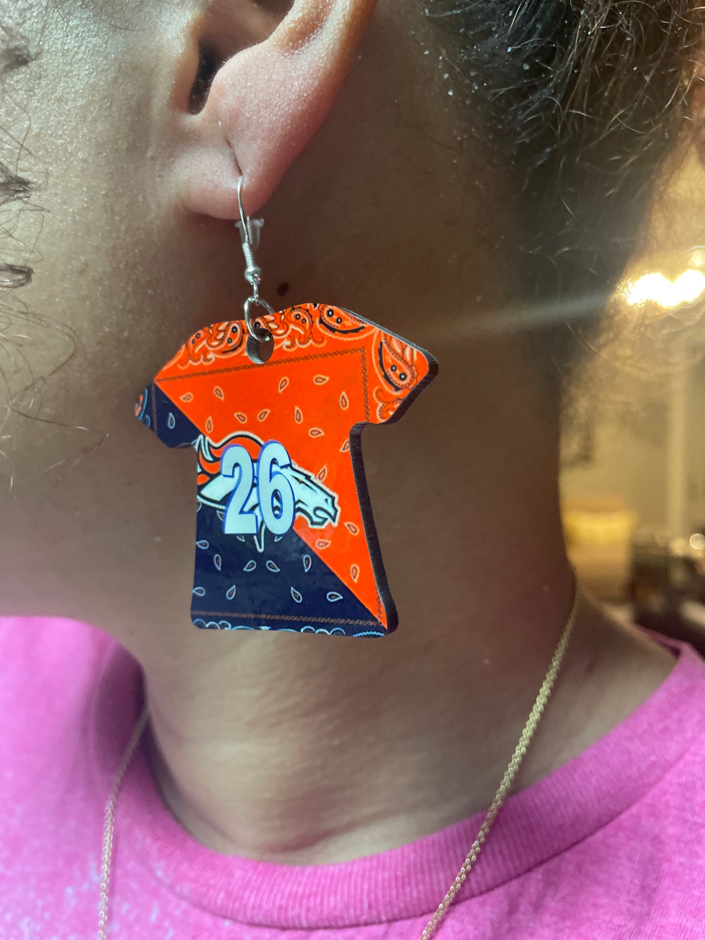 Blue and Orange Double Sided Team Spirit Earrings