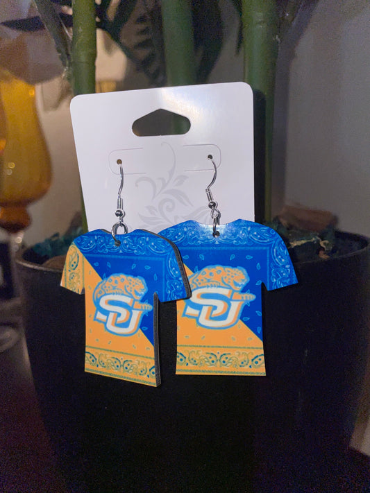 Blue/Yellow Sublimation Earrings