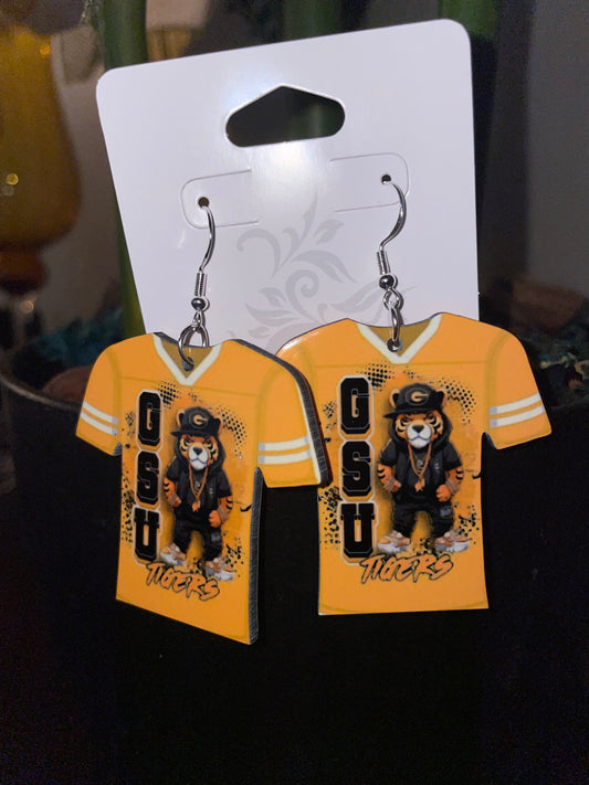 Gold and Black Jersey Earrings