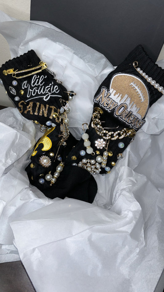 New Orleans B’Dazzle Charm Patch socks(ADULTS)