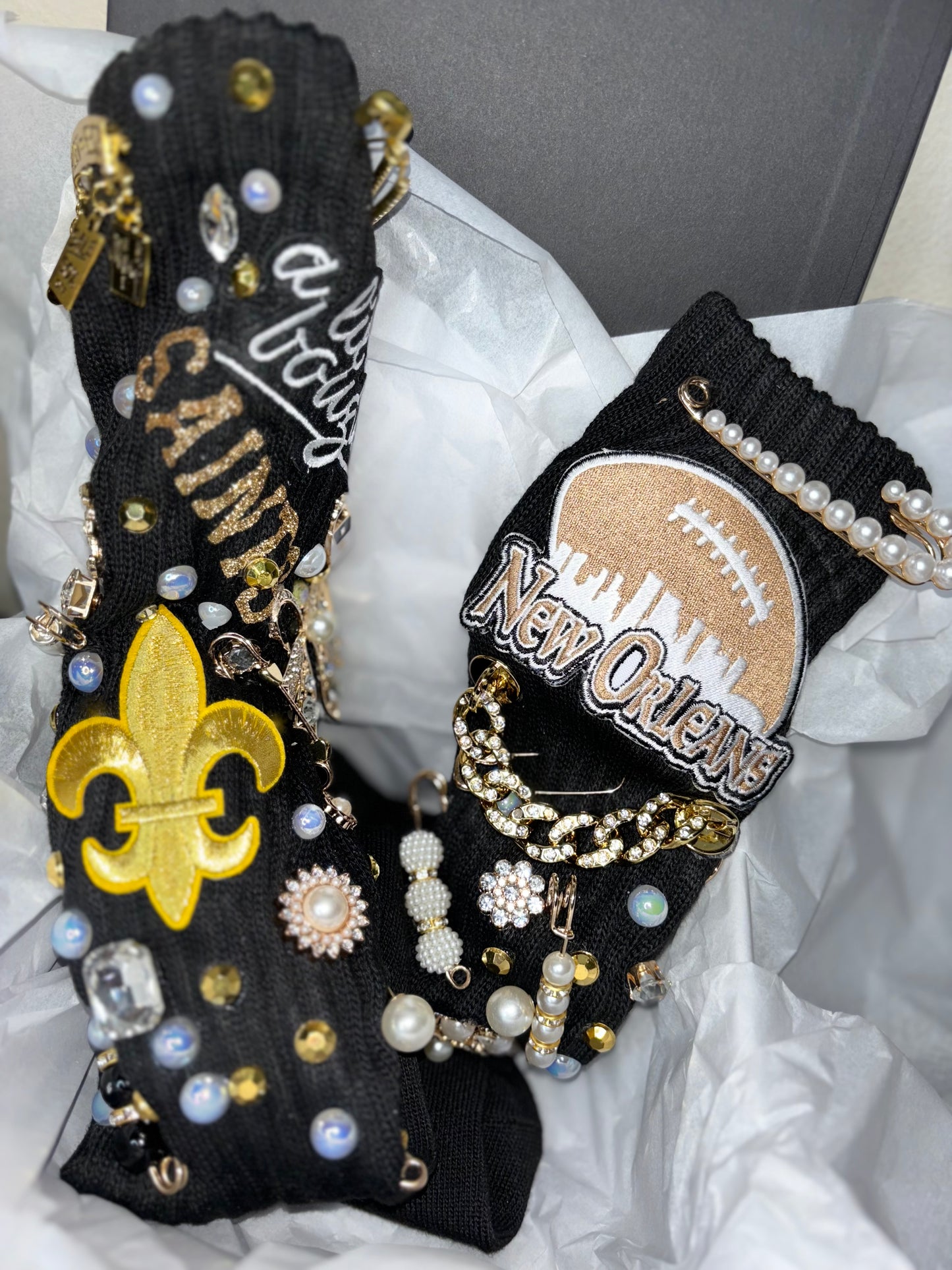 New Orleans B’Dazzle Charm Patch socks(ADULTS)
