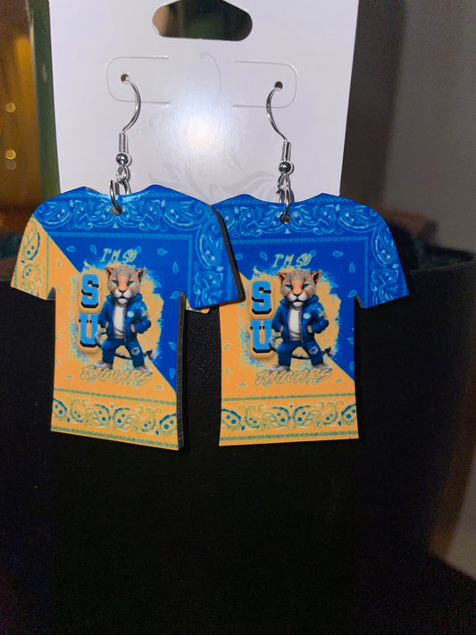 Sublimation Blue/Yellow Earrings