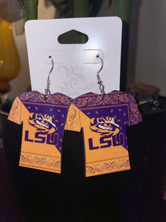 Sublimation Purple/Gold Earrings