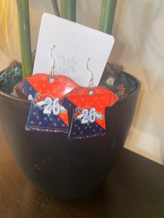 Blue and Orange Double Sided Team Spirit Earrings
